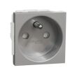 Unica - Zásuvka 250V/16A 2P+E, clonky, šroubová, Aluminium *NU303930E