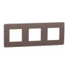 Unica Studio Color - Krycí rámeček trojnásobný, Chocolate/Bílý *NU280616