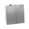 Unica - Přepínač dvojitý střídavý řazení 6+6 (5b), Aluminium *NU321330