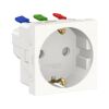 Unica - Zásuvka SCHUKO 2P+E 250V/16A, clonky, bezšroubová, Bílá *NU305718