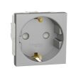 Unica - Zásuvka SCHUKO 2P+E 250V/16A, clonky, šroubová, Aluminium *NU303730