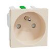 Unica - Zásuvka 250V/16A 2P+E, clonky, bezšroubová, Béžová *NU305944E