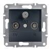 Asfora - Zásuvka TV-R-SAT, průběžná, antracit *EPH3500271 Schneider electric
