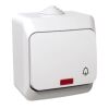 Cedar Plus IP44 - Ovládač tlačítkový s orientační kontrolkou řazení 1/0So se symbolem "zvonek", bílý *WDE000515 Schneider