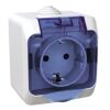 Cedar Plus IP44 - Zásuvka SCHUKO 230V 16A 2P+SE, bílá s čirým krytem *WDE000543 Schneider