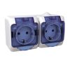 Cedar Plus IP44 - Zásuvka dvojnásobná 230V 16A 2P+SE (VDE), bílá s čirým krytem *WDE000525 Schneider