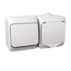 Cedar Plus IP44 - Zásuvka 230V 16A a přepínač střídavý řazení 6, bílá *WDE000584 Schneider