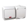 Cedar Plus IP44 - Zásuvka 230V 16A a přepínač střídavý s orient.kontrolkou řazení 6So, bílá *WDE000585 Schneider