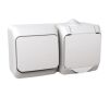 Cedar Plus IP44 - Zásuvka SCHUKO 230V 16A a spínač jednopólový řazení 1, bílá *WDE000500 Schneider