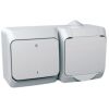 Cedar Plus IP44 - Zásuvka SCHUKO 230V 16A a spínač dvojpólový řazení 2, bílá *WDE000502 Schneider