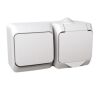 Cedar Plus IP44 - Zásuvka SCHUKO 230V 16A a přepínač střídavý řazení 6, bílá *WDE000504 Schneider