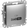 Sedna D/E - Dvojitá USB A+C rychlonabíječka 3A 45W, Alu *SDD113404 Schneider