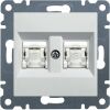 Hager WL2160 Zásuvka datová 2x RJ cat.6 UTP, bílá lesk