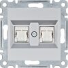 Hager WL2182 Zásuvka datová 2x RJ cat.6 FTP, stříbrná mat