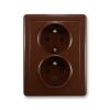 Swing® 5512G-C02349 H1 zásuvka dvojnásobná s ochrannými kolíky barva hnědá *ABB