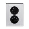 Levit®M 5513H-C02357 70 zásuvka dvojnásobná s ochr. kolíky, s clonkami, s natočenou dutinou barva titanová / kouřová černá ABB