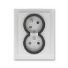 Neo®Tech 5513M-C02357 72 zásuvka dvojnásobná s ochr. kolíky, s clonkami, s natočenou dutinou barva titanová / onyx ABB