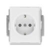 Element® 5518E-A03459 03 zásuvka jednonásobná s ochr. kontakty (podle DIN), s clonkami barva bílá / bílá ABB