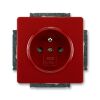 Swing® 5518G-A02359 R1 zásuvka jednonásobná s ochranným kolíkem, s clonkami barva  karmínová (RAL 3003)*ABB