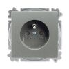Solo® 5519B-A02357803 zásuvka jednonásobná s ochr. kolíkem a clonkami, bezšroub. svorky barva metalická šedá ABB