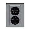 Levit®M 5522H-C03457 69 zásuvka dvojnásobná s ochrannými kontakty (podle DIN), s clonkami, bš.barva ocelová / kouřová černá ABB