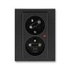 Levit®M 5593H-C02357 63 zásuvka dvojnásobná, s ochranou před přepětím barva onyx / kouřová černá ABB