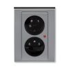 Levit®M 5593H-C02357 69 zásuvka dvojnásobná, s ochranou před přepětím barva ocelová / kouřová černá ABB