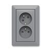 Zoni® 5513T-C02357 141 zásuvka dvojnásobná, s clonkami, s natočenou dutinou barva šedá / bílá ABB