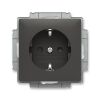 Zoni® 6620T-A07657 237 zásuvka jednonásobná s bočními kontakty, s clonkami barva matná černá ABB
