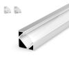 Sestava profilu SET-PROFIL (V) SR/CL 2m pro LED pásky difuzoru a koncovek barva stříbrná GXLP910 Greenlux