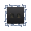 Simon 10 CGHDMI2.01/49 Zásuvka HDMI 2 násobná (přístroj s krytem) černá matná