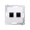 Simon 54 D5T.01/11 Zásuvka datová RJ45 kat. 5e + telefonní RJ12 (přístroj s krytem) bílá