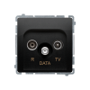 Simon Basic BMAD.01/49 Zásuvka anténní R+TV+DATA (přístroj s krytem), 1x vstup: 5–862 MHz černá matná