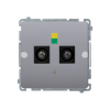 Simon Basic BMGEK2.01/43 Zásuvka ekvipotenciální 2 násobná (přístroj s krytem) stříbrná