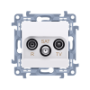 Simon 10 CASK.01/11 Zásuvka anténní R+TV+SAT koncová (přístroj s krytem), 1x vstup: 5 MHz–2,4 GHz bílá
