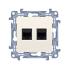 Simon 10 C52.01/41 Zásuvka datová 2 násobná, RJ45 kat. 5e (přístroj s krytem) krémová