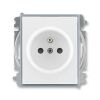 Element® 6619E-A06357 04 zásuvka jednonásobná s ochranným kolíkem, s clonkami (typ 6619)barva bílá / ledová šedá ABB