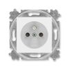 Levit®M  6619H-A06357 01 zásuvka jednonásobná s ochranným kolíkem, s clonkami (typ 6619)barva  bílá / ledová bílá ABB