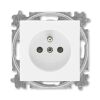 Levit®M 6619H-A06557 03 zásuvka jednonásobná 55×55, s ochranným kolíkem, s clonkami (typ 6619) barva bílá ABB