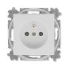 Levit®M 6619H-A06557 16 zásuvka jednonásobná 55×55, s ochranným kolíkem, s clonkami (typ 6619) barva šedá ABB