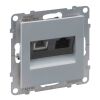 SUNO zásuvka 2-násobná RJ11/RJ45 CAT.6/UTP kombinovaná datová+telefonní nestíněnná barva hliník *721360 Legrand