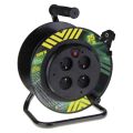 PVC prodlužovací kabel na bubnu-4 zásuvky 25m pevný střed  *P19425P*