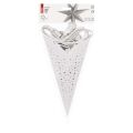 Vánoční hvězda papírová závě. se stříbrnými třpytkami ve středu, bílá, 60 cm, DCAZ08