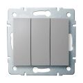 Trojitý vypínač - č. 3 Stříbrná LOGI    *25195