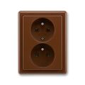 Classic 5512C-2349 H3 zásuvka dvojnásobná chráněná barva hnědá ABB