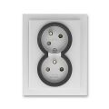 Neo®Tech 5513M-C02357 72 zásuvka dvojnásobná s ochr. kolíky, s clonkami, s natočenou dutinou barva titanová / onyx ABB
