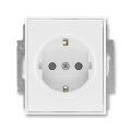 Element® 5518E-A03459 03 zásuvka jednonásobná s ochr. kontakty (podle DIN), s clonkami barva bílá / bílá ABB