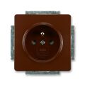 Swing® 5518G-A02359 H1 zásuvka jednonásobná s ochranným kolíkem, s clonkami barva hnědá *ABB