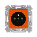 Levit® 5519H-A02357 66 zásuvka jednonásobná s ochranným kolíkem, s clonkami barva  oranžová / kouřová černá * ABB