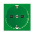 Zásuvka 45x45 s ochrannými kontakty (schuko), s clonkami *5525N-C03357 Z zelená (RAL 6018) ABB